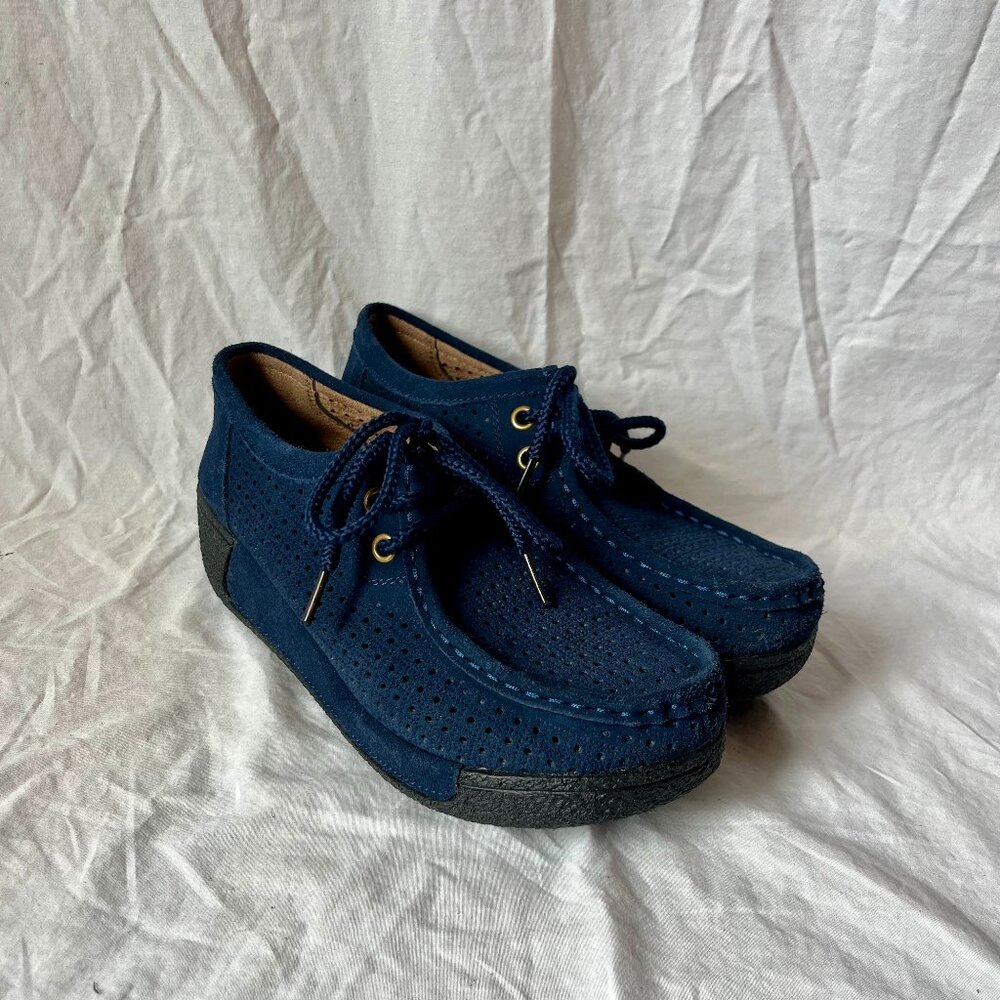 Blue Suede Oxford Shoes * Size 39